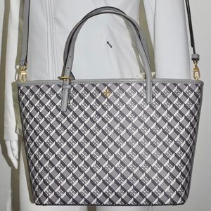 TORY BURCH Crossbody/ Tote Bag Geo Logo Zip Closure